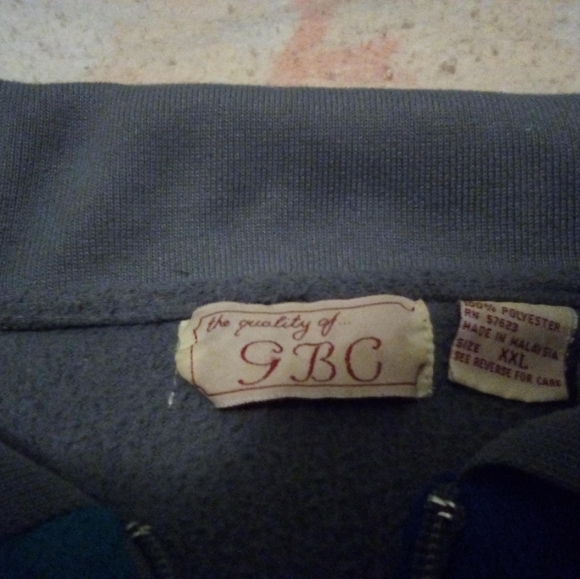 Vintage GBC XXL Mens Grey Blue and Green Full Zip Collared Long Sleeve Jacket - Picture 3 of 12